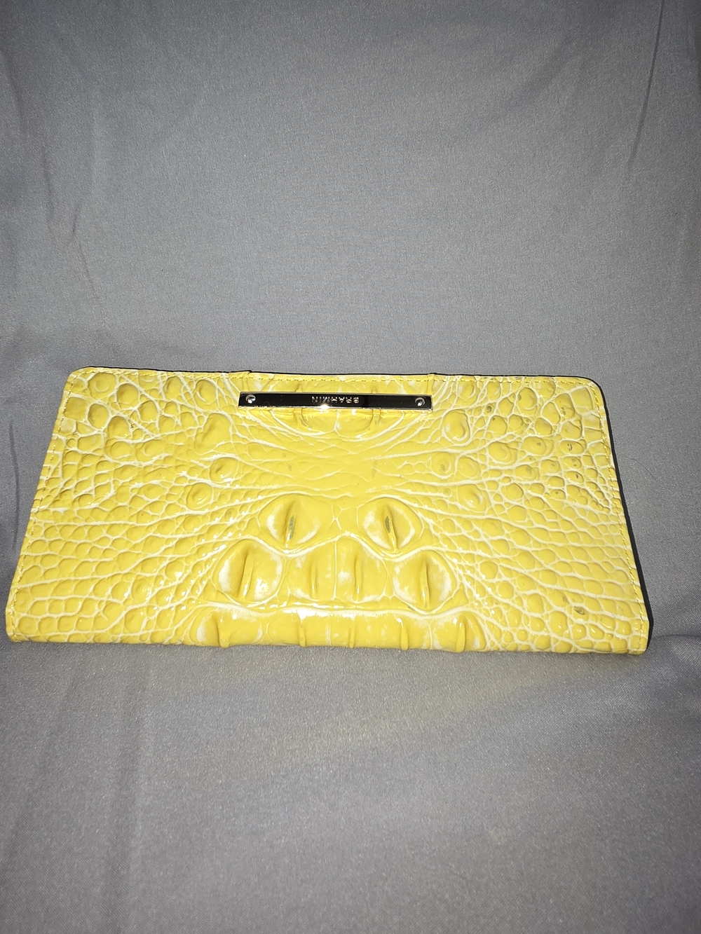 Brahmin Yellow Croc-Embossed Clutch